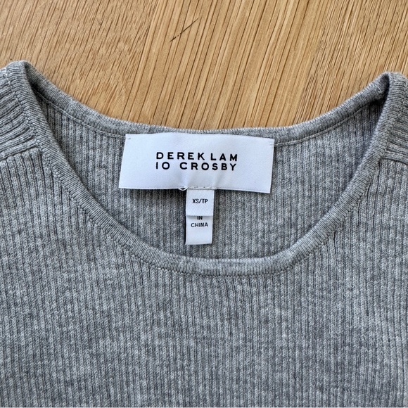 DEREK LAM | Gray Ribbed Tank Top - Picture 3 of 4